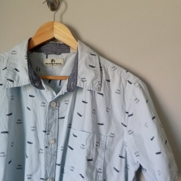 Weatherproof Blue Pastel Button Up Summer Shirt - Picture 2 of 4